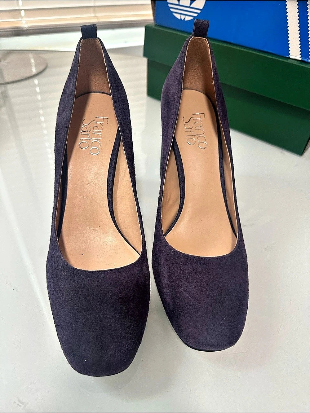 Franco Sarto Purple Suede-Look Heels US 7.5